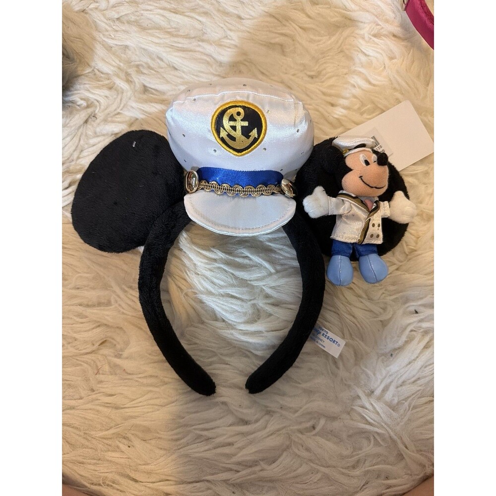 Mickey Mouse with Captain Hat Ears Headband Disney Tokyo Disneyland New